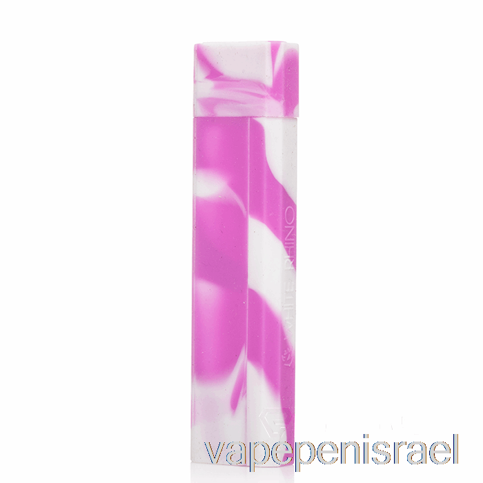 חד פעמי Vape Israel לבן קרנף סיליקון לשטוף [קוורץ] סגול לבן (זוהר Uv)